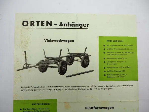 Original Prospekt Robert Orten Wehlen Fahrzeugbau Kombi Anhänger