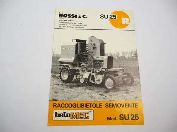 Original Prospekt Rossi & C. SU25 Rübenerntemaschine Italien 1970/80er Jahre