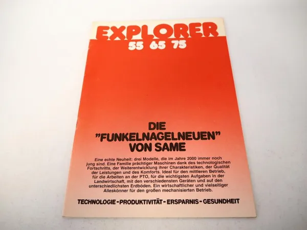 Original Prospekt Same Explorer 55 65 75 Traktor mit 23 Seiten von 9/1985