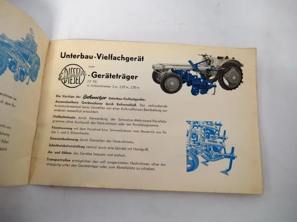 Original Prospekt Schmotzer Anbau Vielfachgeräte für Schlepper Eicher Lanz Alldog