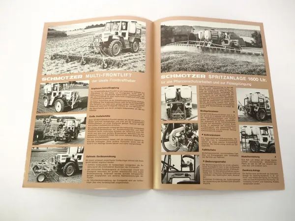 Original Prospekt Schmotzer Anbaugeräte für MB trac 1975