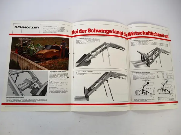 Original Prospekt Schmotzer Frontlader Arbeitsgeräte für Schlepper 1970er Jahre
