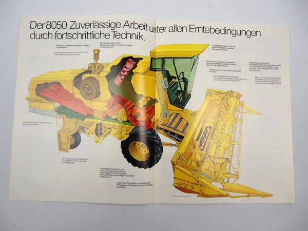 Original Prospekt Sperry New Holland 8050 Mähdrescher 1980er Jahre