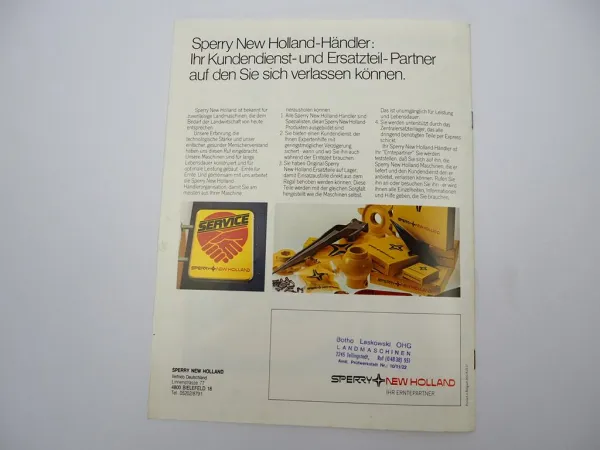 Original Prospekt Sperry New Holland 8070 Mähdrescher 1980er Jahre