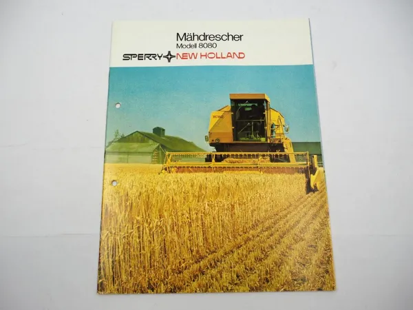 Original Prospekt Sperry New Holland 8080 Mähdrescher ca. 1977
