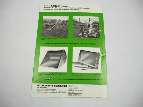 Original Prospekt Stockey & Schmitz S&S Frontlader am Deutz 2506 - 10006 Traktor