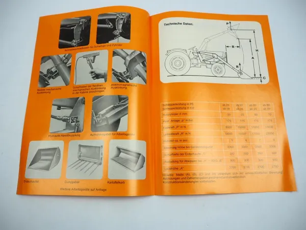 Original Prospekt Stockey & Schmitz S&S Frontlader mit Deutz D 6207 Traktor 1982