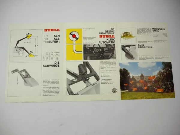 Original Prospekt Stoll Frontlader ALN ALS Super1 an Schlüter Fiat Fendt 1970er