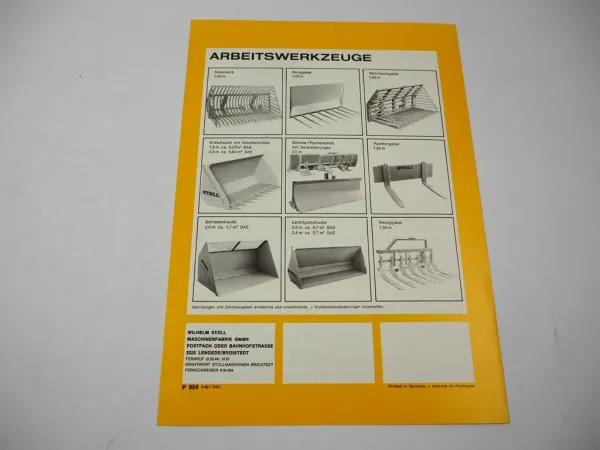 Original Prospekt Stoll Frontlader Super2 Kompakt an MB-trac Schlüter Fendt 1980