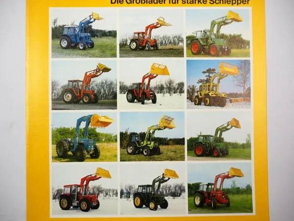 Original Prospekt Stoll Frontlader Super2 Kompakt an MB-trac Schlüter Fendt 1980