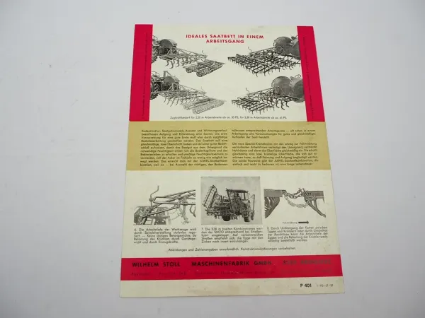 Original Prospekt Stoll Juwel Saatbett Kombination 1950er Jahre