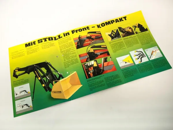 Original Prospekt Stoll Kompakt 10 20 30 40 Frontlader am Case Schlepper 1985