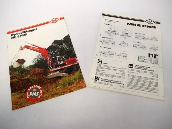 Original Prospekt + Technische Daten O&K MH6 PMS Hydraulikbagger 1989/1990
