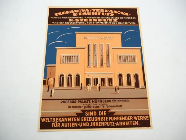 Original Prospekt Terranova Rauputz am Phoebus Palast Nürnberg 1928