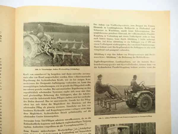 Original Prospekt Testbericht Printz Hydraulik für Schlepper 1950er Jahre