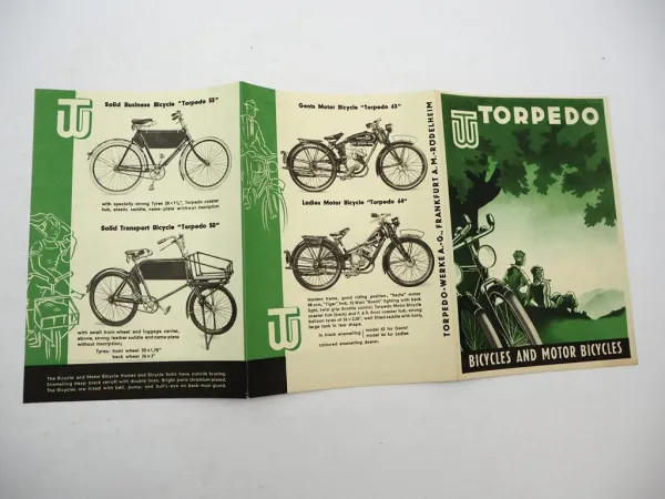 Original Prospekt Torpedo Bicycles and Motor Bicycles 1950er Jahre Frankfurt