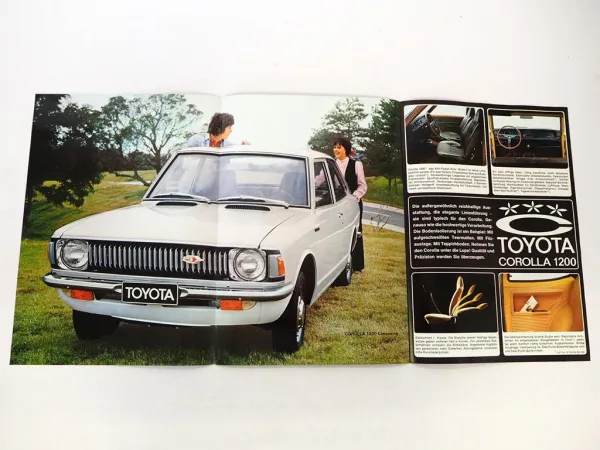 Original Prospekt Toyota Corolla 1200 Limousine Sprinter 1972