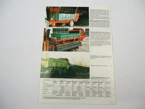 Original Prospekt Unsinn R6000 bis R11000 Kompost Umsetzstreuer 5/1990