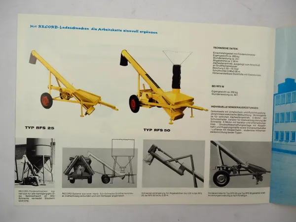 Original Prospekt Unsinn Record Kalk & Düngertechnik für Traktor Unimog 1970er