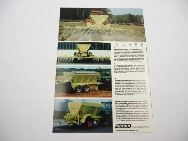 Original Prospekt Unsinn Worker 7/600 Großflächen Düngerstreuer 5/1989