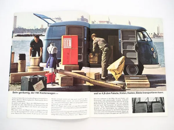 Original Prospekt VW T1 Transporter Bus Kastenwagen Pritschenwagen 1964
