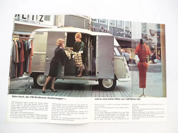 Original Prospekt VW T1 Transporter Bus Kastenwagen Pritschenwagen 1964