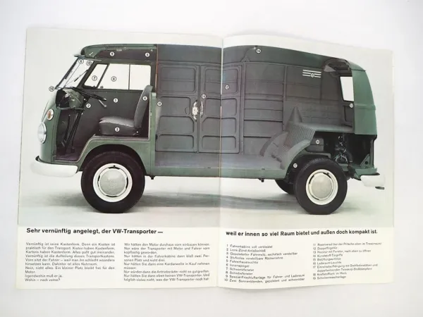 Original Prospekt VW T1 Transporter Bus Kastenwagen Pritschenwagen 1964