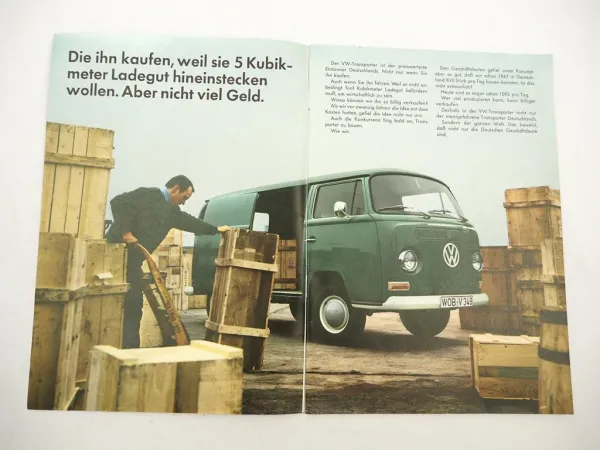 Original Prospekt VW T2 Transporter Bus Kastenwagen Pritschenwagen 1969