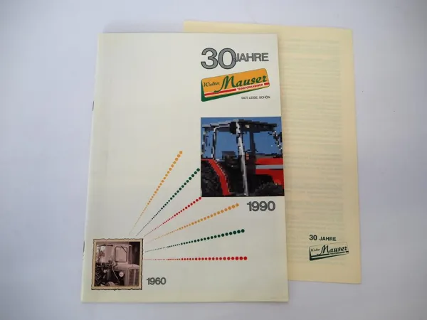 Original Prospekt Walter Mauser 30 Jahre Firmenjubiläum Traktor Kabinen 1990