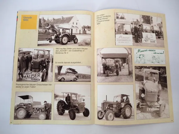 Original Prospekt Walter Mauser 30 Jahre Firmenjubiläum Traktor Kabinen 1990