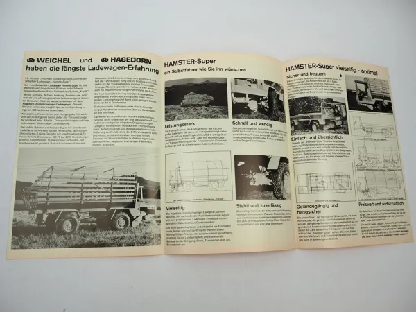 Original Prospekt Weichel Hagedorn Ladewagen Hamster Super 1974