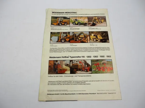 Original Prospekt Weidemann Weikotrac Typ 1004 2002 3002 3502 Radlader