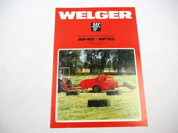 Original Prospekt Welger AP 42 53 Aufsammel Presse 1983/84 mit technischen Daten