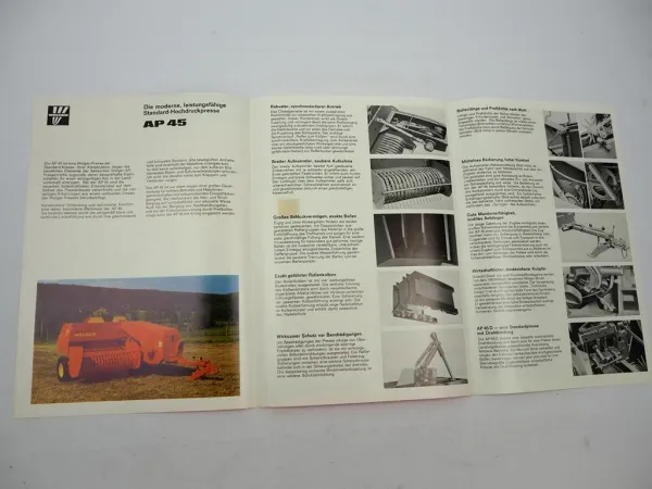 Original Prospekt Welger AP 45 45D Hochdruck Aufsammel Presse 1974