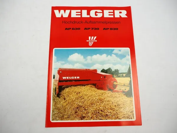 Original Prospekt Welger AP 630 730 830 Aufsammel Presse 1989 mit techn. Daten