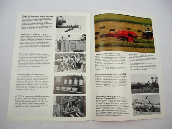 Original Prospekt Welger AP 71 71D Aufsammel Presse 1976 mit techn. Daten