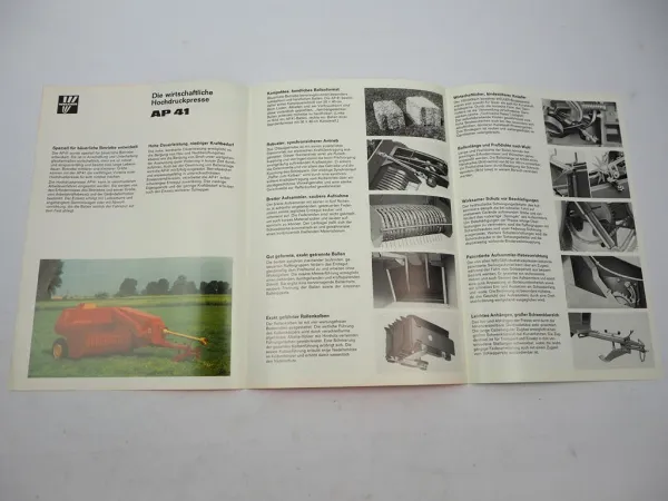 Original Prospekt Welger AP41 Aufsammel Presse 1977 mit technischen Daten
