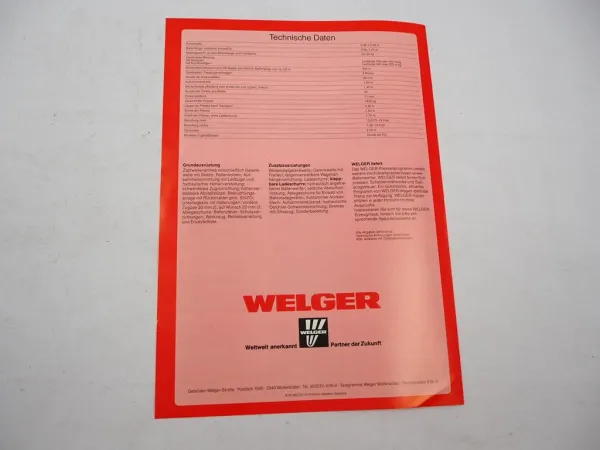 Original Prospekt Welger AP63 Aufsammel Presse an Fendt Schlepper 1982
