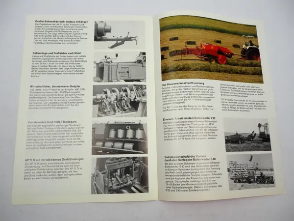 Original Prospekt Welger AP71 Aufsammel Presse 1977 mit technischen Daten
