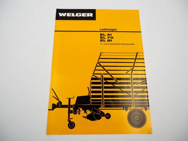 Original Prospekt Welger EL 41 70 81 Ladewagen 1977 mit technischen Daten