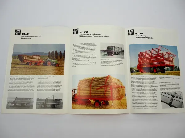 Original Prospekt Welger EL 41 70 81 Ladewagen 1977 mit technischen Daten