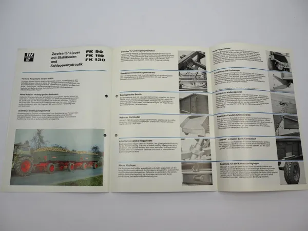 Original Prospekt Welger FK 90 110 130 Zweiseiten Kipper Anhänger 1977