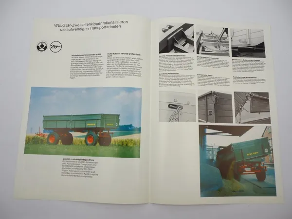Original Prospekt Welger FK 90 110 130 Zweiseiten Kipper Anhänger 1980
