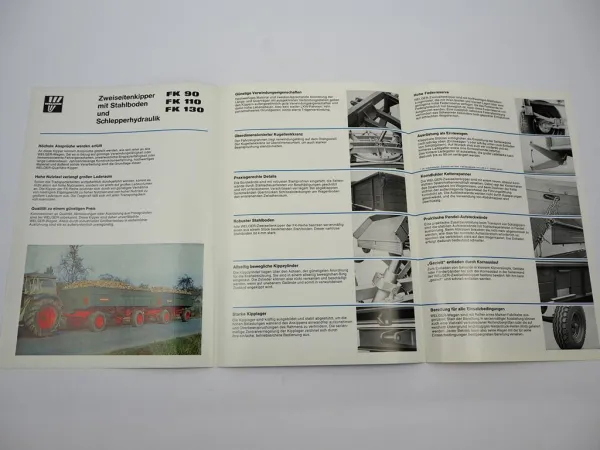 Original Prospekt Welger FK 90 110 130 Zweiseitenkipper Anhänger 1977