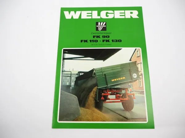 Original Prospekt Welger FK 90 110 130 Zweiseitenkipper Anhänger 1983