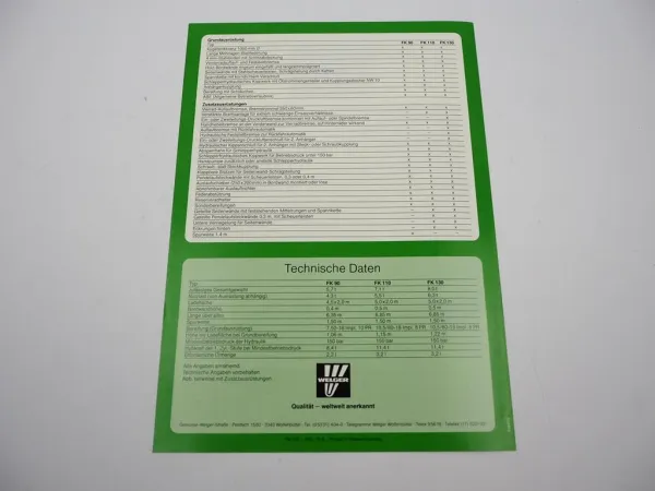 Original Prospekt Welger FK 90 110 130 Zweiseitenkipper Anhänger 1983