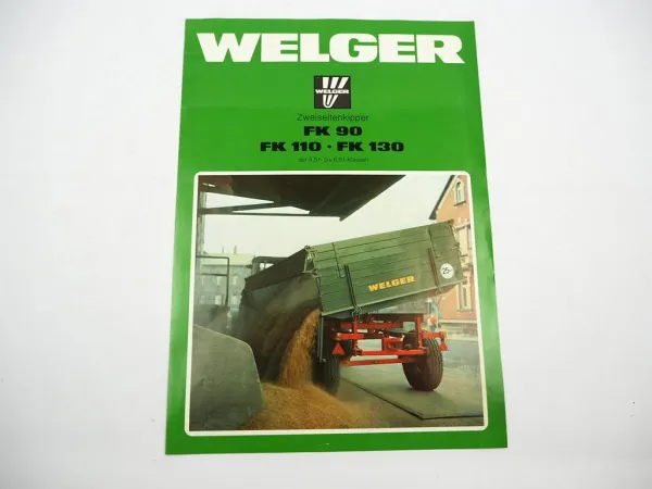 Original Prospekt Welger FK 90 110 130 Zweiseitenkipper Anhänger 1984