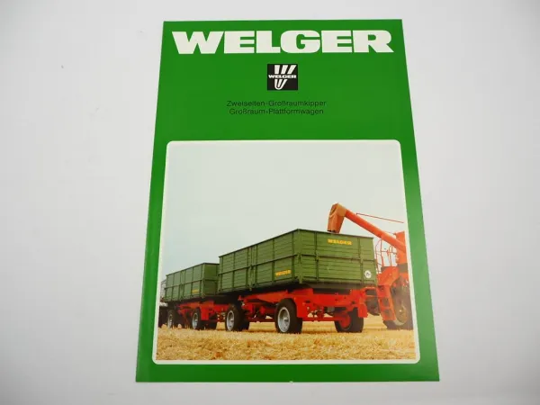 Original Prospekt Welger FK250 FK250S P220 P220S Großraum Anhänger Kipper 1983