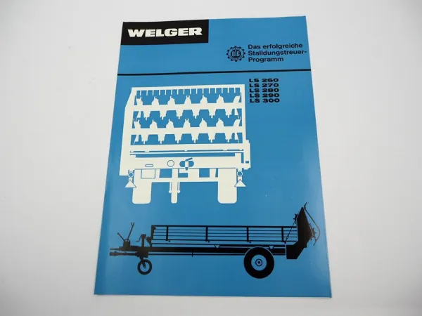 Original Prospekt Welger LS 260 270 280 290 300 Stalldungstreuer 1977