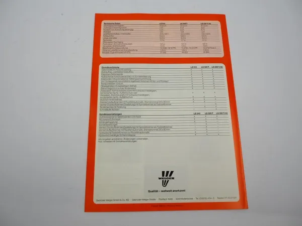 Original Prospekt Welger LS 310 320T 320T/40 Stalldungstreuer 1988